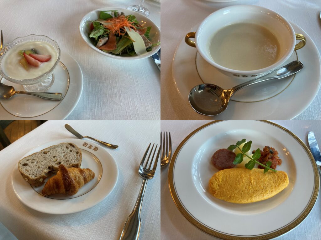 雲仙観光ホテルの大浴場の朝食（コースの一部） 