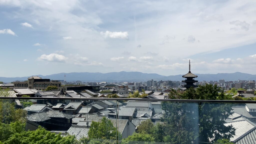 レストランひらまつ高台寺のテラスから見た景色