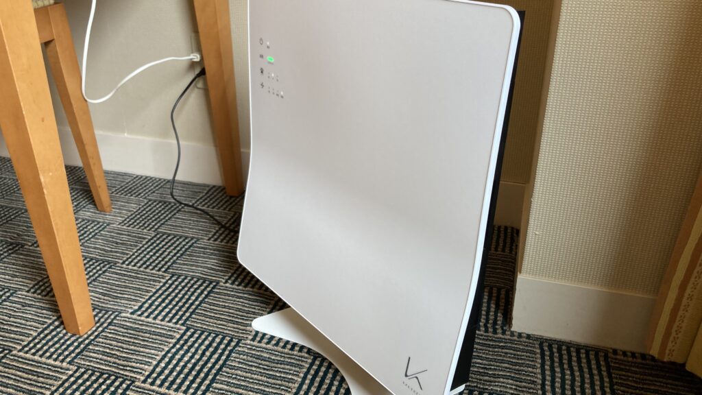 十和田ホテルの客室にあるKALTEC製の空気清浄機