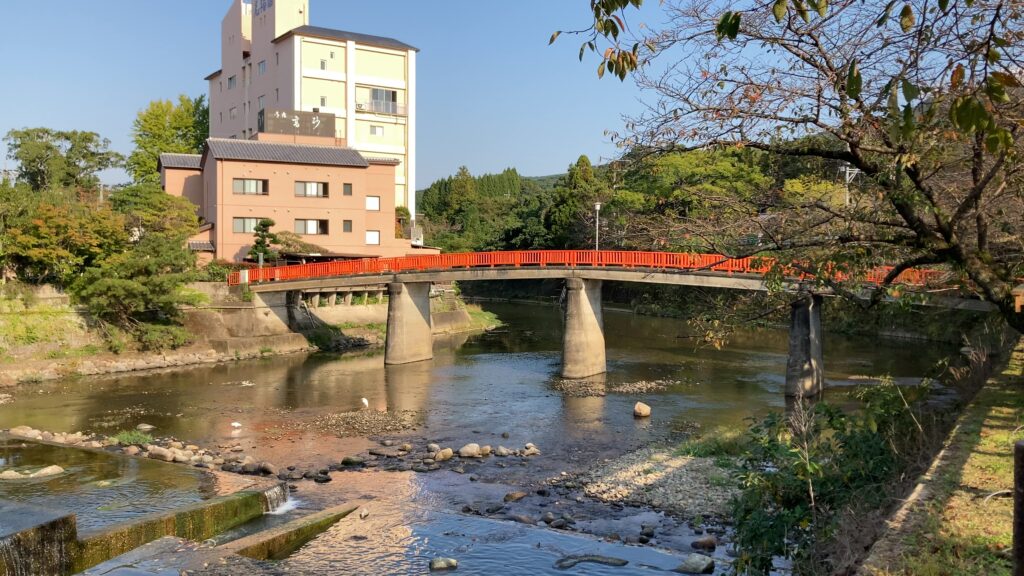 嬉野温泉の赤い橋(温泉橋)