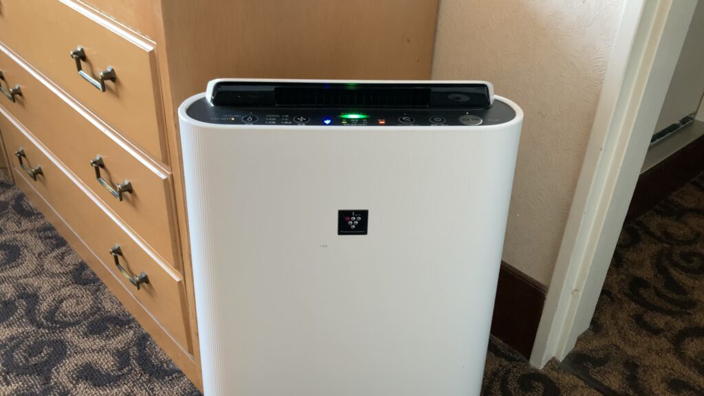 蒲郡クラシックホテルの空気清浄機はシャープ製