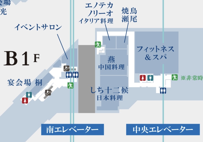 東京ステーションホテルの地下１階のマップ