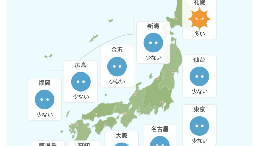 北海道はゴールデンウィークに花粉が多い