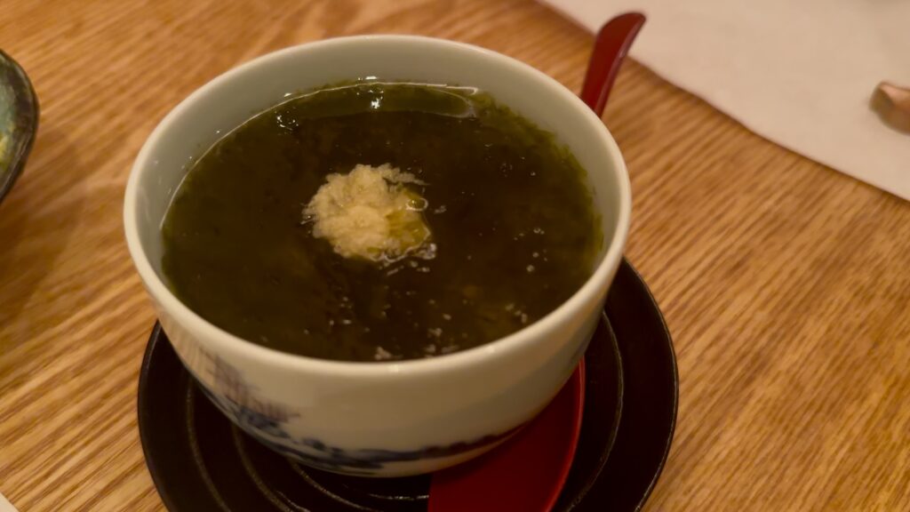 牡蠣の茶碗蒸し 青のり餡かけ