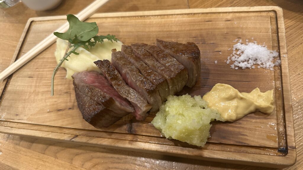 北斗市おぐに牧場のステーキ