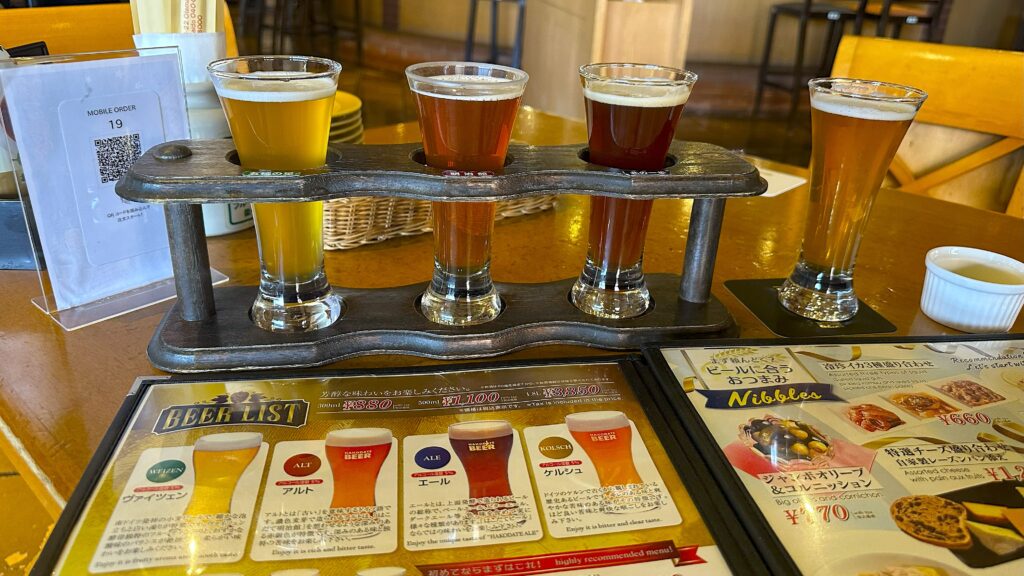 色んな種類のビールの飲み比べも可能