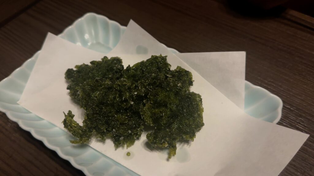 四万十の青のり天ぷら(600円)
